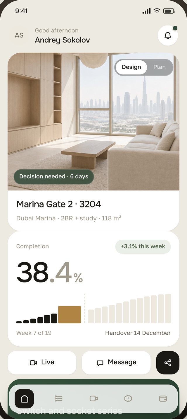 Property screen in the client portal