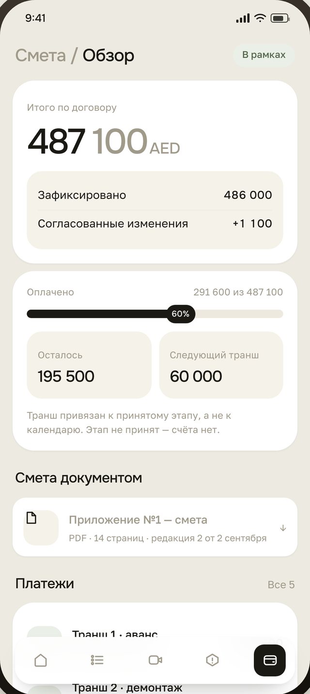 Смета в кабинете